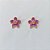 BRINCO FOLHEADO A OURO - BANHADO COM 5 MILÉSIMOS + VERNIZ DIAMOND - BRINCO DE PINO FLOR ESMALTADA LILÁS 15MM - (OURO483) OUBR000319 - Imagem 1