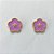 BRINCO FOLHEADO A OURO - BANHADO COM 5 MILÉSIMOS + VERNIZ DIAMOND - BRINCO DE PINO FLOR ESMALTADA LILÁS 15MM - (OURO482) OUBR000320 - Imagem 1