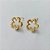 BRINCO FOLHEADO A OURO - BANHADO COM 5 MILÉSIMOS + VERNIZ DIAMOND - BRINCO DE PINO FLOR VAZADA 11MM - (OURO479) OUBR000323 - Imagem 2
