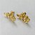 BRINCO FOLHEADO A OURO - BANHADO COM 5 MILÉSIMOS + VERNIZ DIAMOND - BRINCO DE PINO FLOR COM BORBOLETA E ZIRCÔNIA 9X18MM - (OURO472) OUBR000335 - Imagem 2