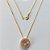 GARGANTILHA FOLHEADA A OURO - COM CORRENTE VENEZIANA 45CM E PINGENTE CRAVEJADO COM MICRO ZIRCÔNIAS E ZIRCÔNIA ROSA 10MM (OURO637) OUGG000144 - Imagem 1