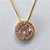 GARGANTILHA FOLHEADA A OURO - COM CORRENTE VENEZIANA 45CM E PINGENTE CRAVEJADO COM MICRO ZIRCÔNIAS E ZIRCÔNIA ROSA 10MM (OURO637) OUGG000144 - Imagem 2
