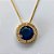 GARGANTILHA FOLHEADA A OURO - COM CORRENTE VENEZIANA 45CM E PINGENTE CRAVEJADO COM MICRO ZIRCÔNIAS E ZIRCÔNIA AZUL MARINHO 10MM (OURO636) OUGG000145 - Imagem 2