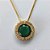 GARGANTILHA FOLHEADA A OURO - COM CORRENTE VENEZIANA 45CM E PINGENTE CRAVEJADO COM MICRO ZIRCÔNIAS E ZIRCÔNIA VERDE 10MM (OURO635) OUGG000146 - Imagem 2