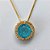 GARGANTILHA FOLHEADA A OURO - COM CORRENTE VENEZIANA 45CM E PINGENTE CRAVEJADO COM MICRO ZIRCÔNIAS E ZIRCÔNIA AZUL 10MM (OURO632) OUGG000170 - Imagem 2