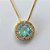 GARGANTILHA FOLHEADA A OURO - COM CORRENTE VENEZIANA 45CM E PINGENTE CRAVEJADO COM MICRO ZIRCÔNIAS E ZIRCÔNIA AZUL CLARO 10MM (OURO631) OUGG000171 - Imagem 2