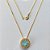 GARGANTILHA FOLHEADA A OURO - COM CORRENTE VENEZIANA 45CM E PINGENTE CRAVEJADO COM MICRO ZIRCÔNIAS E ZIRCÔNIA AZUL CLARO 10MM (OURO631) OUGG000171 - Imagem 1