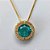 GARGANTILHA FOLHEADA A OURO - COM CORRENTE VENEZIANA 45CM E PINGENTE CRAVEJADO COM MICRO ZIRCÔNIAS E ZIRCÔNIA VERDE 10MM (OURO628) OUGG000174 - Imagem 2