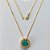 GARGANTILHA FOLHEADA A OURO - COM CORRENTE VENEZIANA 45CM E PINGENTE CRAVEJADO COM MICRO ZIRCÔNIAS E ZIRCÔNIA VERDE 10MM (OURO628) OUGG000174 - Imagem 1