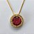 GARGANTILHA FOLHEADA A OURO - COM CORRENTE VENEZIANA 45CM E PINGENTE CRAVEJADO COM MICRO ZIRCÔNIAS E ZIRCÔNIA VERMELHA 10MM (OURO627) OUGG000175 - Imagem 2