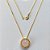 GARGANTILHA FOLHEADA A OURO - COM CORRENTE VENEZIANA 45CM E PINGENTE CRAVEJADO COM MICRO ZIRCÔNIAS E ZIRCÔNIA ROSA 10MM (OURO619) OUGG000183 - Imagem 1