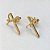 BRINCO FOLHEADO A OURO - BANHADO COM 5 MILÉSIMOS + VERNIZ DIAMOND - BRINCO DE PINO CRUCIFIXO FÉ 12MM - (OURO649) OUBR000386 - Imagem 2