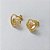 BRINCO FOLHEADO A OURO - BANHADO COM 5 MILÉSIMOS + VERNIZ DIAMOND - BRINCO DE PINO CORAÇÃO COM MICRO ZIRCÔNIA 12MM - (OURO657) OUBR000392 - Imagem 2
