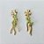 BRINCO FOLHEADO A OURO COM VERNIZ DIAMOND - BRINCO DE PINO FLOR MIÇANGAS VERDES 26MM - (OURO813) OUBR000415 - Imagem 1