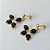 BRINCO FOLHEADO A OURO COM VERNIZ DIAMOND - BRINCO DE PINO FLOR EM ZIRCÔNIAS PRETAS 20MM - (OURO812) OUBR000416 - Imagem 2