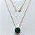 GARGANTILHA FOLHEADA A OURO 5 MILÉSIMOS + VERNIZ DIAMOND - CORRENTE CADEADO 45CM E PINGENTE COM ZIRCÔNIA REDONDA VERDE ESCURA 12X12MM - (OURO834) OUGG000202 - Imagem 1
