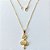 GARGANTILHA FOLHEADA A OURO 5 MILÉSIMOS + VERNIZ DIAMOND - CORRENTE CADEADO 45CM E PINGENTE BAILARINA 26MM - (OURO823) OUGG000206 - Imagem 1