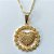 GARGANTILHA FOLHEADA A OURO 5 MILÉSIMOS + VERNIZ DIAMOND - CORRENTE CADEADO 45CM E PINGENTE REDONDO COM CORAÇÃO CRAVEJADO EM ZIRCÔNIAS 21MM - (OURO826) OUGG000208 - Imagem 2