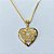 GARGANTILHA FOLHEADA A OURO 5 MILÉSIMOS + VERNIZ DIAMOND - CORRENTE VENEZIANA 45CM E PINGENTE CORAÇÃO VAZADO 18MM (OURO902) OUGG000220 - Imagem 2