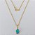 GARGANTILHA FOLHEADA A OURO - BANHADO COM 5 MILÉSIMOS + VERNIZ DIAMOND - GARGANTILHA CORRENTE CADEADO 45CM COM ZIRCÔNIA AZUL (OURO924) OUGG000227 - Imagem 1
