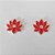 BRINCO FOLHEADO A PRATA COM 50 MILÉSIMOS + VERNIZ DIAMOND - BRINCO DE PINO FLOR COM ZIRCÔNIA ESMALTADA VERMELHA 14X16MM (PRA805) PRBR001444 - Imagem 1