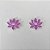 BRINCO FOLHEADO A PRATA COM 50 MILÉSIMOS + VERNIZ DIAMOND - BRINCO DE PINO FLOR COM ZIRCÔNIA ESMALTADA LILÁS 14X16MM (PRA808) PRBR001447 - Imagem 1
