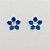 BRINCO FOLHEADO A PRATA COM 50 MILÉSIMOS + VERNIZ DIAMOND - BRINCO DE PINO FLOR COM ZIRCÔNIA ESMALTADA AZUL 15MM (PRA817)PRBR001456 - Imagem 1