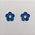 BRINCO FOLHEADO A PRATA COM 50 MILÉSIMOS + VERNIZ DIAMOND - BRINCO DE PINO FLOR ESMALTADA AZUL 15MM (PRA825) PRBR001466 - Imagem 1