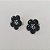 BRINCO FOLHEADO A PRATA COM 50 MILÉSIMOS + VERNIZ DIAMOND - BRINCO DE PINO FLOR ESMALTADA PRETA 15MM (PRA829) PRBR001470 - Imagem 2