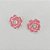 BRINCO FOLHEADO A PRATA COM 50 MILÉSIMOS + VERNIZ DIAMOND - BRINCO DE PINO FLOR ESMALTADA ROSA COM ZIRCÔNIA 15MM (PRA836) PRBR001477 - Imagem 2