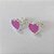 BRINCO FOLHEADO A PRATA - BRINCO DE PINO CORAÇÃO LILÁS 10MM - PRBR001499 - Imagem 2