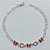 PULSEIRA FOLHEADA A PRATA COM 50 MILÉSIMOS + VERNIZ DIAMOND - PULSEIRA CORRENTE CORAÇÃO COM BORBOLETAS VERMELHAS - TAMANHO: 18CM - PRPS001257 - Imagem 1