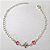 PULSEIRA FOLHEADA A PRATA COM 50 MILÉSIMOS + VERNIZ DIAMOND - PULSEIRA COM CRISTAIS ROSAS E TREVO - TAMANHO: 17CM + EXTENSOR E FECHO LAGOSTA - PRPS001262 - Imagem 1