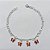 PULSEIRA FOLHEADA A PRATA COM 50 MILÉSIMOS + VERNIZ DIAMOND - PULSEIRA 17CM BORBOLETAS DE VIDRO VERMELHA FECHO LAGOSTA - PRPS001270 - Imagem 1