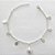 PULSEIRA FOLHEADA A PRATA COM 50 MILÉSIMOS + VERNIZ DIAMOND - PULSEIRA 17CM PINGENTES DE GOTAS DESENHADAS E GOTA EM PÉROLA + EXTENSOR E FECHO LAGOSTA - PRPS001276 - Imagem 1