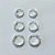 BRINCO FOLHEADO A PRATA COM 50 MILÉSIMO+ VERNIZ DIAMOND - TRIOS DE BRINCOS DE ARGOLA COM 2 FILEIRAS DE MICRO ZIRCÔNIAS 15/12/10MM PRBR001554 - Imagem 1