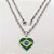 GARGANTILHA EM AÇO INOXIDÁVEL - CORRENTE 50CM COM PINGENTE BANDEIRA DO BRASIL FORMATO CORAÇÃO 20MM - FECHO LAGOSTA - COMPOSIÇÃO: AÇO INOXIDÁVEL(AÇO3045) - ACGG000570 - Imagem 1