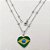 GARGANTILHA EM AÇO INOXIDÁVEL - CORRENTE BOLINHA 50CM COM PINGENTE BANDEIRA DO BRASIL FORMATO CORAÇÃO 20MM - FECHO LAGOSTA - COMPOSIÇÃO: AÇO INOXIDÁVEL(AÇO3041) - ACGG000574 - Imagem 1