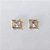 BRINCO FOLHEADO A OURO - BANHADO COM 5 MILÉSIMOS + VERNIZ DIAMOND - BRINCO DE PINO COM ZIRCÔNIA QUADRADA CRISTAL 12MM (OURO1282) OUBR000536 - Imagem 1