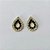 BRINCO FOLHEADO A OURO - BANHADO COM 5 MILÉSIMOS + VERNIZ DIAMOND - BRINCO DE PINO FORMATO GOTA COM MICRO ZIRCÔNIAS CRISTAIS E VERDES 17MM - (OURO1287) OUBR000545 - Imagem 1