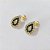 BRINCO FOLHEADO A OURO - BANHADO COM 5 MILÉSIMOS + VERNIZ DIAMOND - BRINCO DE PINO FORMATO GOTA COM MICRO ZIRCÔNIAS CRISTAIS E VERDES 17MM - (OURO1287) OUBR000545 - Imagem 2