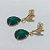 BRINCO FOLHEADO A OURO - BANHADO COM 5 MILÉSIMOS + VERNIZ DIAMOND - BRINCO DE PINO COM PINGENTE ZIRCÔNIA GOTA VERDE 15MM - (OURO1307) OUBR000553 - Imagem 2