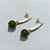 BRINCO FOLHEADO A OURO - BANHADO COM 5 MILÉSIMOS + VERNIZ DIAMOND - BRINCO DE PINO BASE FINA E PINGENTE EM ACRÍLICO VERDE 42MM - (OURO1318) OUBR000555 - Imagem 2