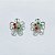BRINCO FOLHEADO A PRATA COM 50 MILÉSIMOS + VERNIZ DIAMOND - BRINCO DE PINO FLOR VAZADA COM MICRO ZIRCÔNIA E PEDRA CRISTAL COLORIDAS 20MM PRBR001586 - Imagem 1