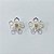 BRINCO FOLHEADO A PRATA COM 50 MILÉSIMOS + VERNIZ DIAMOND - BRINCO DE PINO FLOR VAZADA COM ZIRCÔNIAS CRISTAL 19MM PRBR001587 - Imagem 1