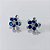 BRINCO FOLHEADO A PRATA COM 50 MILÉSIMOS + VERNIZ DIAMOND - BRINCO DE PINO FLOR COM ZIRCÔNIAS AZUÍS 21MM PRBR001588 - Imagem 2