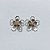 BRINCO FOLHEADO A PRATA COM 50 MILÉSIMOS + VERNIZ DIAMOND - BRINCO DE PINO FLOR COM ZIRCÔNIA E PEDRAS CRISTAIS ROSE 20MM PRBR001589 - Imagem 1