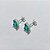BRINCO FOLHEADO A PRATA COM 50 MILÉSIMO+ VERNIZ DIAMOND - BRINCO DE PINO QUADRADO COM ZIRCÔNIA VERDE 6MM PRBR001590 - Imagem 2
