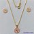 CONJUNTO FOLHEADO A OURO - BANHADO COM 5 MILÉSIMOS + VERNIZ DIAMOND - (CJI167) CONJUNTO COM CORRENTE VENEZIANA 45CM E PINGENTES FLOR ROSA 11MM - FECHO REDONDO - (OURO198)OUCJ000248 - Imagem 1