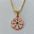 CONJUNTO FOLHEADO A OURO - BANHADO COM 5 MILÉSIMOS + VERNIZ DIAMOND - (CJI167) CONJUNTO COM CORRENTE VENEZIANA 45CM E PINGENTES FLOR ROSA 11MM - FECHO REDONDO - (OURO198)OUCJ000248 - Imagem 2
